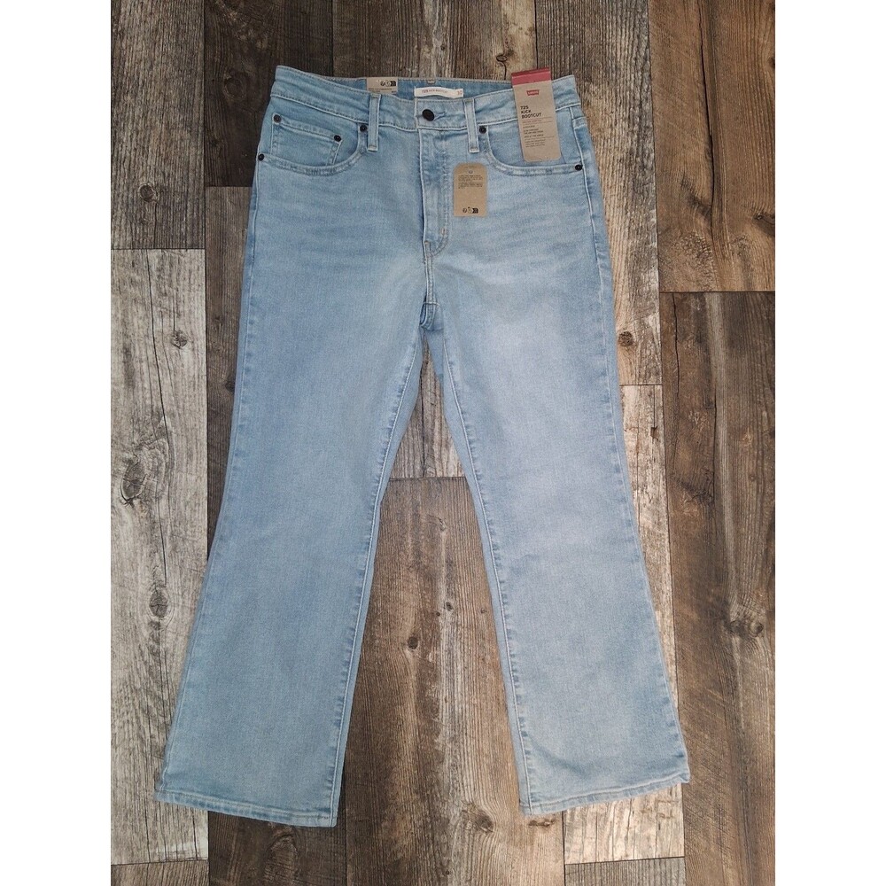 NWT! Women's Levi's 725 High-Rise Bootcut Jeans Light Wash Stretch Denim, 30x27